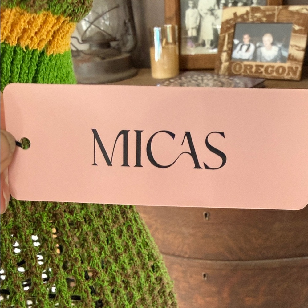 Micas Green Knit Dress with Yellow Accents - Picture 2 of 8